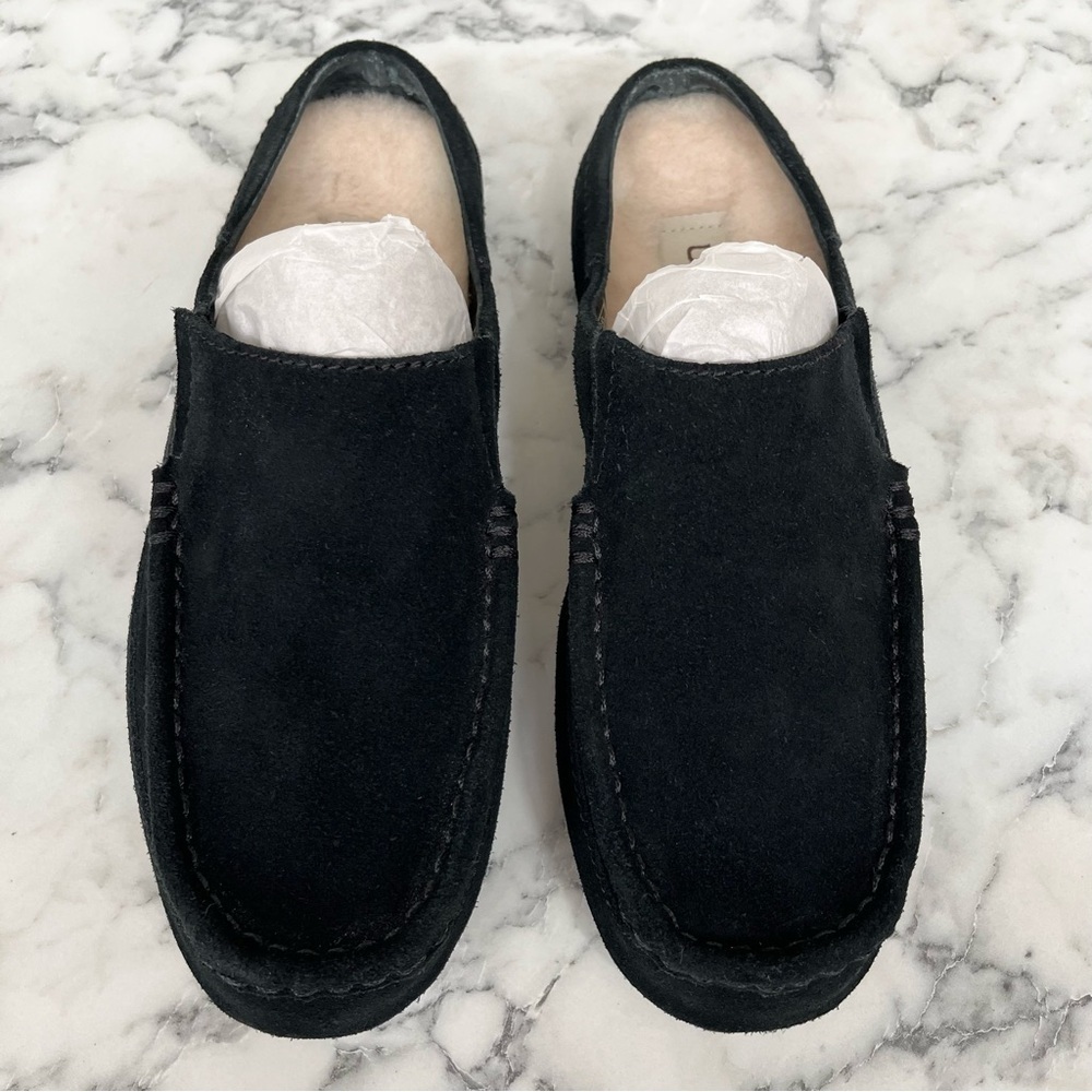 UGG ALAMAR BLACK SLIPPERS MEN'S SHERPA LINED SIZE 8